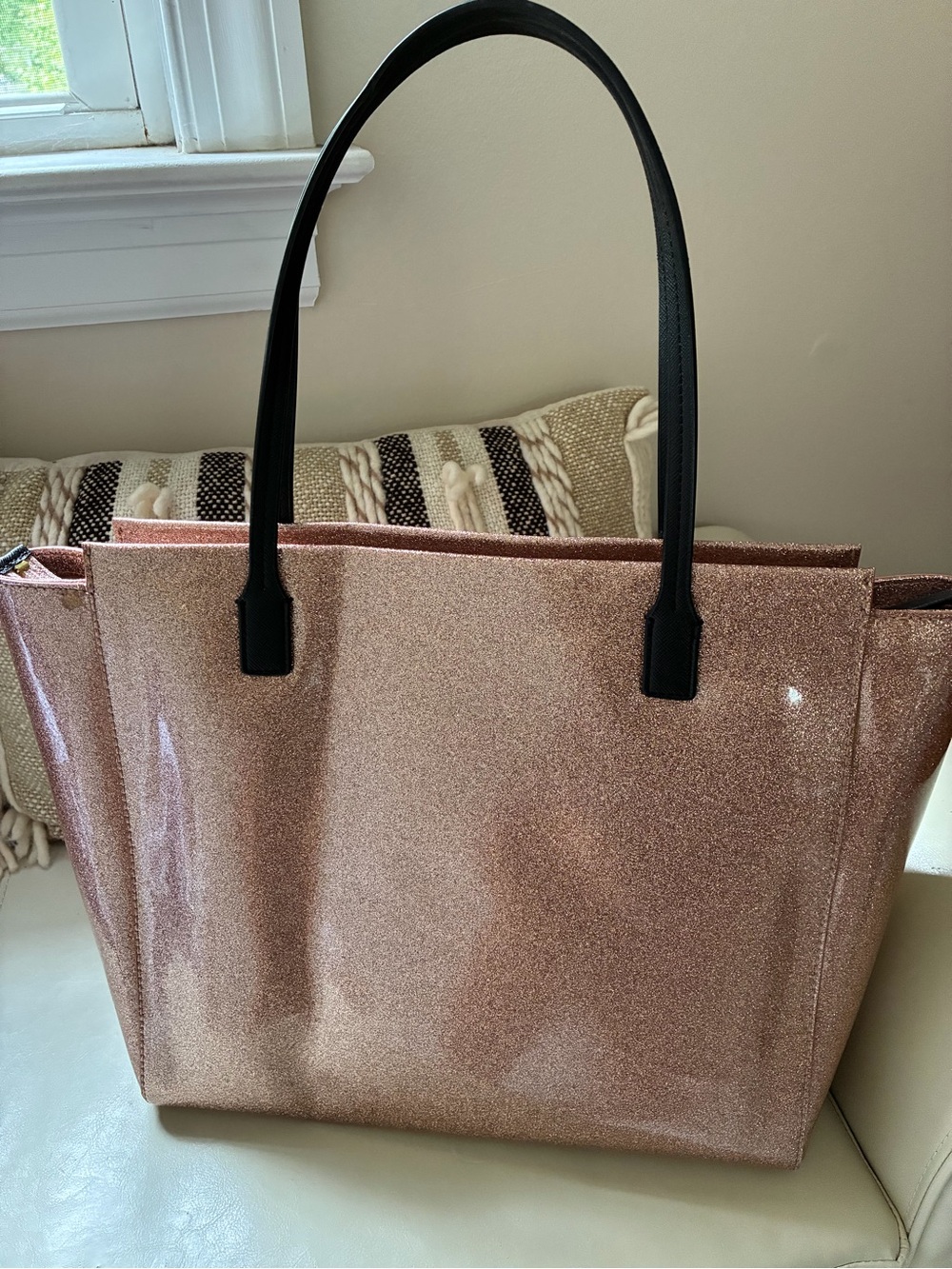 Kate Spade Rose Gold Glitter Tote Bag with Wallet - Picture 5 of 12